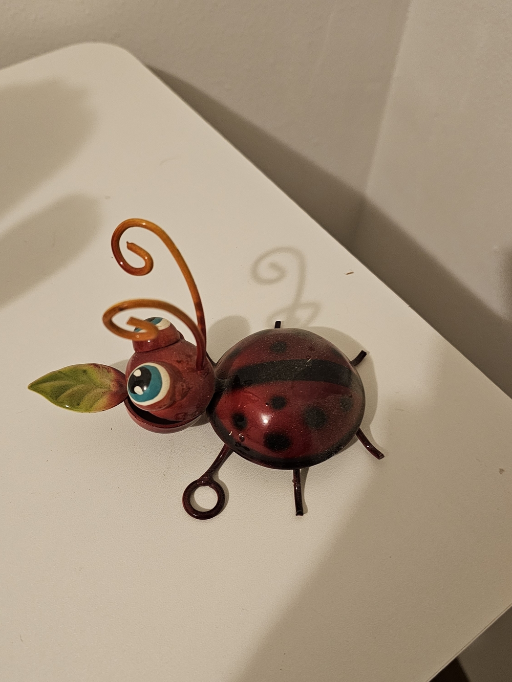 Red ladybug with black spots and a green leaf #ladybug #bug